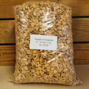 Røgflis af Bøgetræ 6-10 mm 1 kg.